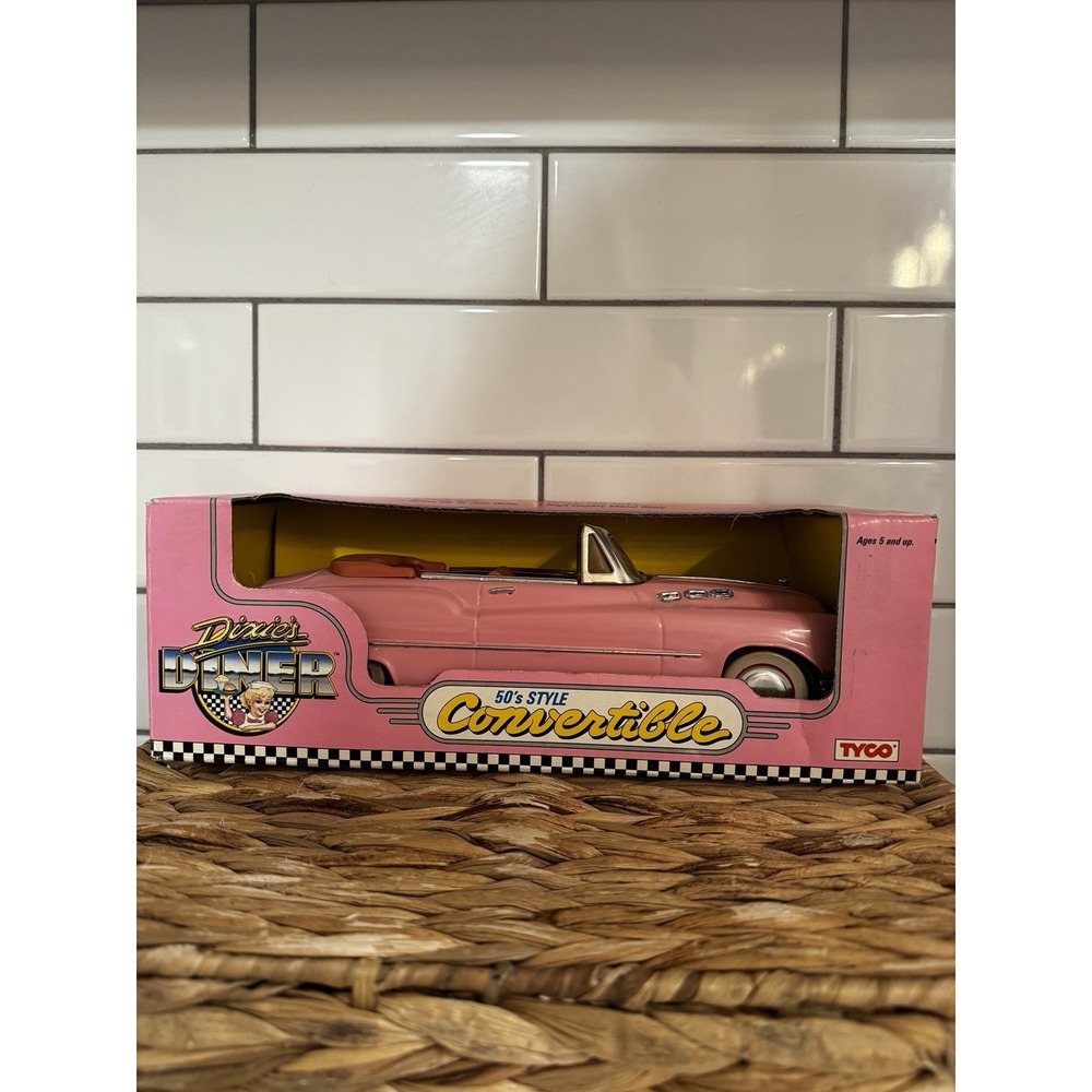 1989 TYCO DIXIE'S DINER‎ 50's STYLE CONVERTIBLE BUICK CAR PINK #1750